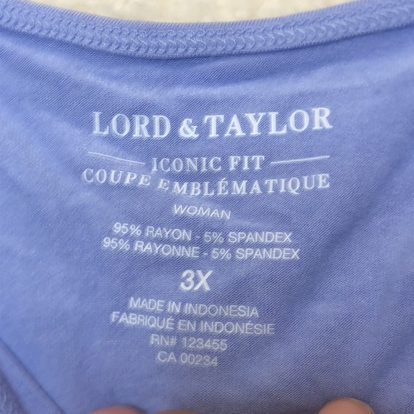 Lord & Taylor Womens Iconic Fit Purple Tank Top 3X PLUS SIZE - Picture 2 of 6